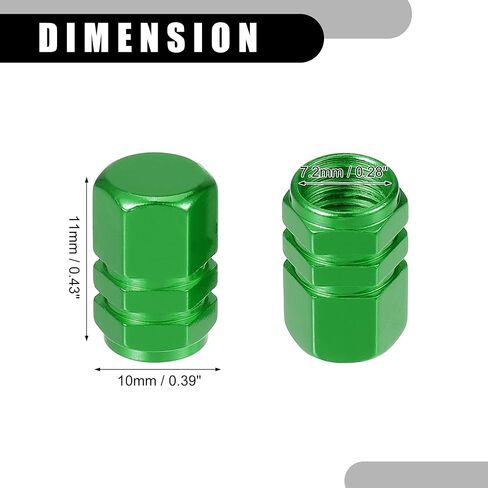 5 Pcs 0.43"x0.39"x0.63" Universal Tire Wheel Valve Stem Caps - Car Tire Valve Dust Caps Durable - Aluminum Alloy Black in Kuwait