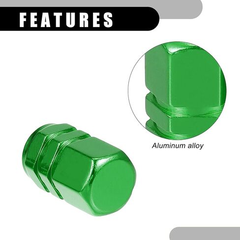 5 Pcs 0.43"x0.39"x0.63" Universal Tire Wheel Valve Stem Caps - Car Tire Valve Dust Caps Durable - Aluminum Alloy Black in Kuwait