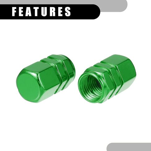 5 Pcs 0.43"x0.39"x0.63" Universal Tire Wheel Valve Stem Caps - Car Tire Valve Dust Caps Durable - Aluminum Alloy Black in Kuwait