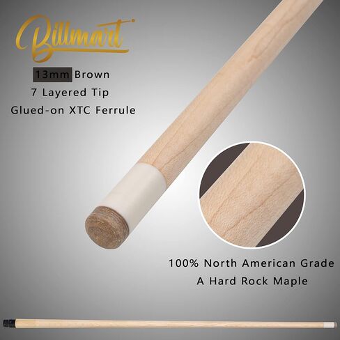 عصا البلياردو، عصي البلياردو مع حافظة صلبة، قطعتان من عصي طاولة البلياردو مقاس 58 بوصة، قائمة انتظار البلياردو بطرف 13 مم، 19-21 أونصة لطاولة البلياردو in Kuwait