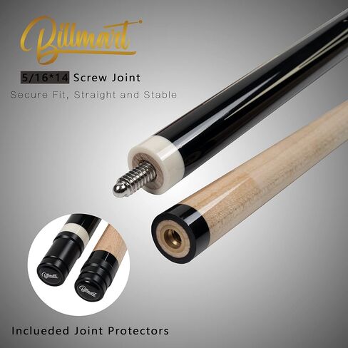 عصا البلياردو، عصي البلياردو مع حافظة صلبة، قطعتان من عصي طاولة البلياردو مقاس 58 بوصة، قائمة انتظار البلياردو بطرف 13 مم، 19-21 أونصة لطاولة البلياردو in Kuwait