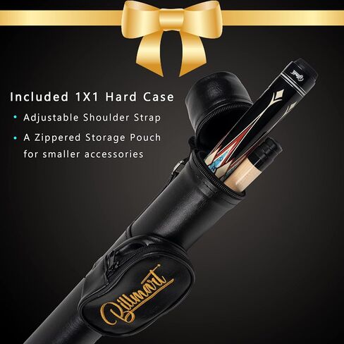 عصا البلياردو، عصي البلياردو مع حافظة صلبة، قطعتان من عصي طاولة البلياردو مقاس 58 بوصة، قائمة انتظار البلياردو بطرف 13 مم، 19-21 أونصة لطاولة البلياردو in Kuwait