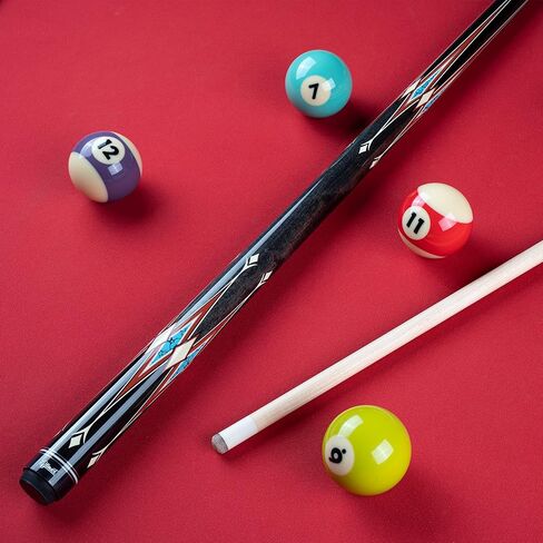 عصا البلياردو، عصي البلياردو مع حافظة صلبة، قطعتان من عصي طاولة البلياردو مقاس 58 بوصة، قائمة انتظار البلياردو بطرف 13 مم، 19-21 أونصة لطاولة البلياردو in Kuwait