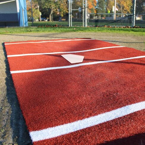 On Deck Sports 12' x 6' Indoor/Outdoor Baseball & Softball Clay Unpadded Batting Mat with Throwdown Home Plate (Lined & Urethane Backing) in Kuwait