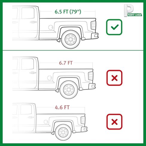 غطاء سرير شاحنة ناعم قابل للطي من Perfit لسيارة 2007-2013 Chevy Silverado/GMC Sierra 1500 و2007-2014 2500 HD 3500 HD جسم جديد (ليس للكلاسيكي) سرير 6.5 قدم (79 بوصة) in Kuwait