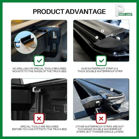 غطاء سرير شاحنة ناعم قابل للطي من Perfit لسيارة 2007-2013 Chevy Silverado/GMC Sierra 1500 و2007-2014 2500 HD 3500 HD جسم جديد (ليس للكلاسيكي) سرير 6.5 قدم (79 بوصة) in Kuwait