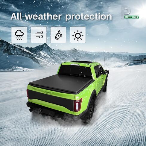 غطاء سرير شاحنة ناعم قابل للطي من Perfit لسيارة 2007-2013 Chevy Silverado/GMC Sierra 1500 و2007-2014 2500 HD 3500 HD جسم جديد (ليس للكلاسيكي) سرير 6.5 قدم (79 بوصة) in Kuwait