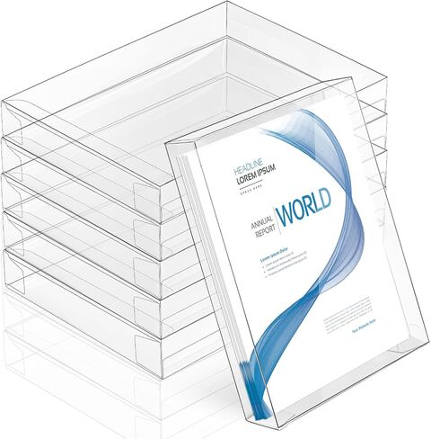 24 Pcs Rectangle Clear Plastic Boxes PVC Transparent File Box, 9 x 12 x 1.38 Inch Document Storage Box Lightweight Photo Storage Protector Office Supplies Gift Boxes for Stationery A4 File in Saudi Arabia