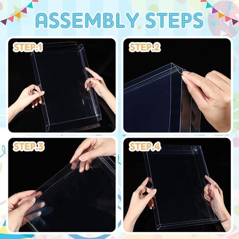 24 Pcs Rectangle Clear Plastic Boxes PVC Transparent File Box, 9 x 12 x 1.38 Inch Document Storage Box Lightweight Photo Storage Protector Office Supplies Gift Boxes for Stationery A4 File in Saudi Arabia