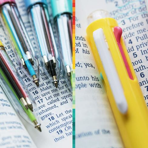 Mr. Pen - Multicolor Ballpoint Pens, 4 Pack, 5 Inks, 0.7mm Fine Point, Ideal for Note-Taking, Doodling, Color-Coding, Reliable and Smooth Writing in Saudi Arabia