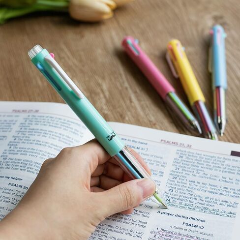 Mr. Pen - Multicolor Ballpoint Pens, 4 Pack, 5 Inks, 0.7mm Fine Point, Ideal for Note-Taking, Doodling, Color-Coding, Reliable and Smooth Writing in Saudi Arabia