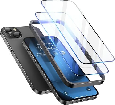 واقي شاشة i-Blason 2.5D لهاتف iPhone 15، واقي شاشة من الزجاج المقوى المضاد للخدش وخالي من الفقاعات (عبوتان) in Saudi Arabia