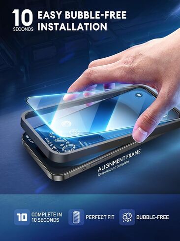 واقي شاشة i-Blason 2.5D لهاتف iPhone 15، واقي شاشة من الزجاج المقوى المضاد للخدش وخالي من الفقاعات (عبوتان) in Saudi Arabia