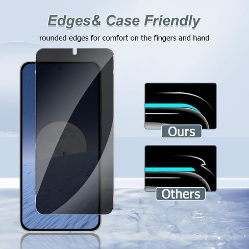[3+2 Pack] Galaxy S24 Privacy Screen Protector and Camera Lens Protector, 3D Full Cover, Fingerprint Unlock, Anti Spy, 9H Tempered Glass for Samsung S24（6.2 Inch） in Saudi Arabia
