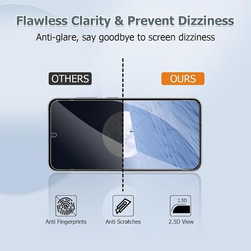 [3+2 Pack] Galaxy S24 Privacy Screen Protector and Camera Lens Protector, 3D Full Cover, Fingerprint Unlock, Anti Spy, 9H Tempered Glass for Samsung S24（6.2 Inch） in Saudi Arabia