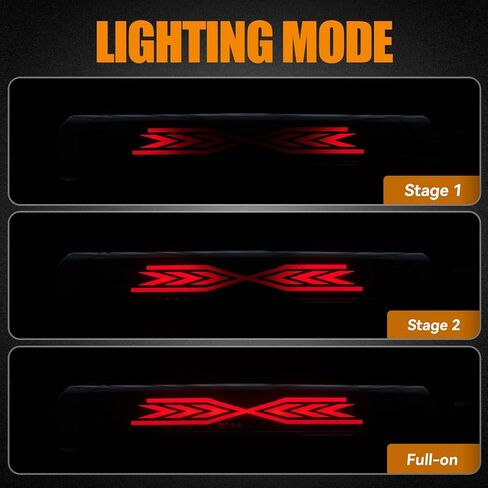 Third 3rd Brake Light for 2002-2008 Dodge Ram 1500/2003-2009 Dodge Ram 2500 3500, LED High Mount Stop Light X Style Sequential Rear Center Roof Tail Lamp, Smoke Lens in Kuwait