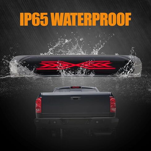 Third 3rd Brake Light for 2002-2008 Dodge Ram 1500/2003-2009 Dodge Ram 2500 3500, LED High Mount Stop Light X Style Sequential Rear Center Roof Tail Lamp, Smoke Lens in Kuwait