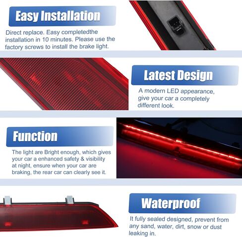 X AUTOHAUX High Level Third Rear Brake Stop Light 1899968 BK3Z13466A for Ford Transit-150 Base 2015-2017 in Saudi Arabia