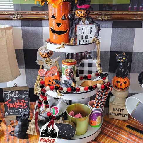 شخصيات فيلم الرعب الكلاسيكي، شرابة خرز خشبية، إكليل خرز خشبي للهالوين مقاس 101.6 سم، إكليل خرز خشبي للهالوين مع حبل من الجوت، علامة رعب منقوشة، خرز خشبي للمزرعة، ديكور صينية متدرجة للمنزل in Kuwait