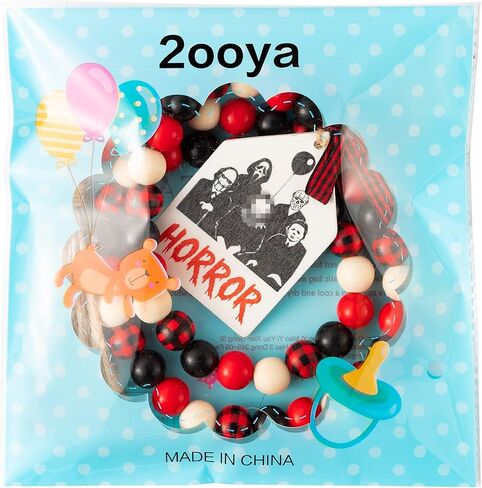 شخصيات فيلم الرعب الكلاسيكي، شرابة خرز خشبية، إكليل خرز خشبي للهالوين مقاس 101.6 سم، إكليل خرز خشبي للهالوين مع حبل من الجوت، علامة رعب منقوشة، خرز خشبي للمزرعة، ديكور صينية متدرجة للمنزل in Kuwait