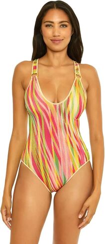 BECCA Women's Standard Awaken One Piece Swimsuit, Londyn Scoop Neck, Adjustable, Bathing Suits in Saudi Arabia