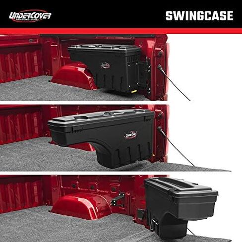 صندوق تخزين سرير الشاحنة UnderCover SwingCase | SC105D | يناسب 2020 - 2023 جانب السائقين Chevy/GMC Silverado/Sierra 2500/3500HD، أسود in Kuwait