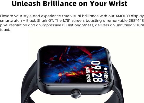 ساعة بلاك شارك الذكية للنساء والرجال، شاشة AMOLED 1.78 بوصة مع الرد، إجراء المكالمات، مقاومة للماء IP68، معدل ضربات القلب، أكسجين الدم، متتبع النوم، 120+ وضع رياضي، متوافق مع Android iOS/Movil in Kuwait