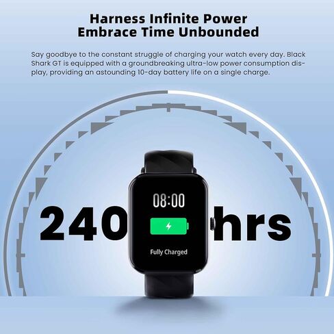 ساعة بلاك شارك الذكية للنساء والرجال، شاشة AMOLED 1.78 بوصة مع الرد، إجراء المكالمات، مقاومة للماء IP68، معدل ضربات القلب، أكسجين الدم، متتبع النوم، 120+ وضع رياضي، متوافق مع Android iOS/Movil in Kuwait