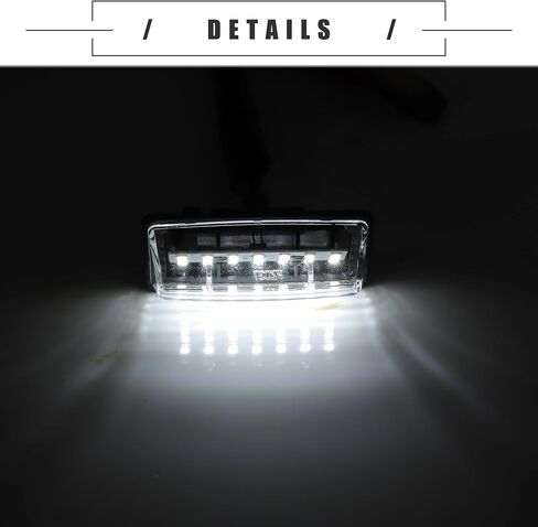 Motoforti LED لوحة ترخيص ضوء، LED لوحة ترخيص ضوء مصباح، لنيسان ماكسيما 2016-2022، بلاستيك، رقم 265108991B، أسود in Saudi Arabia