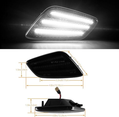 مصابيح إشارة جانبية للحاجز الأمامي، مصابيح إشارة إشارة الانعطاف باللون الكهرمان LED متوافقة مع 1997-2006 Jeep Wrangler TJ 55155629AC 55155628AC - عدسات مدخنة in Saudi Arabia