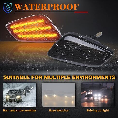 Front Fender Side Marker Lights, Led Amber Turn Marker Signal Lamps Compatible with 1997-2006 Jeep Wrangler TJ 55155629AC 55155628AC - Clear Lens in Saudi Arabia