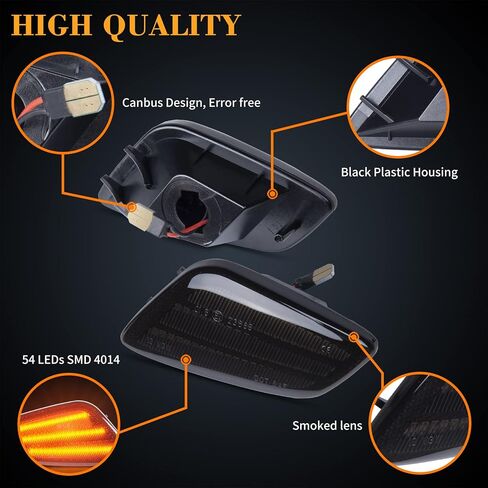Front Fender Side Marker Lights, Led Amber Turn Marker Signal Lamps Compatible with 1997-2006 Jeep Wrangler TJ 55155629AC 55155628AC - Clear Lens in Saudi Arabia
