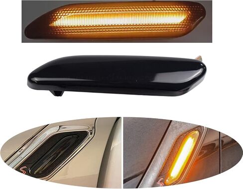 2X LED الجبهة الحاجز الجانب ماركر أضواء الجمعية بدوره مصباح إشارة متوافق مع 2011 2012 2013 2014 2015 2016 ميني كوبر R60 R61 كونتريمان بيسمان (عدسة نظيفة) in Saudi Arabia