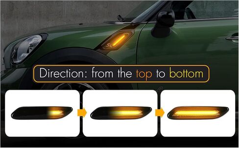 2X LED الجبهة الحاجز الجانب ماركر أضواء الجمعية بدوره مصباح إشارة متوافق مع 2011 2012 2013 2014 2015 2016 ميني كوبر R60 R61 كونتريمان بيسمان (عدسة نظيفة) in Saudi Arabia
