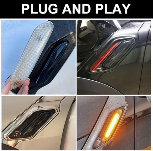 2X LED الجبهة الحاجز الجانب ماركر أضواء الجمعية بدوره مصباح إشارة متوافق مع 2011 2012 2013 2014 2015 2016 ميني كوبر R60 R61 كونتريمان بيسمان (عدسة نظيفة) in Saudi Arabia