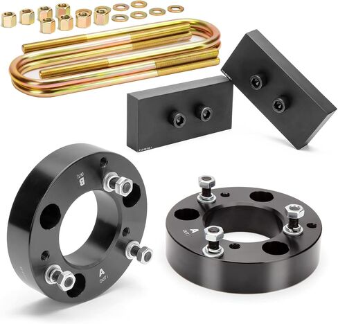 KSP F150 Full Leveling Lift KIts 2"F+1"R, Suspension Level Kit for Ford F150 2WD 4WD 2021-2022 Including 2inch Front Strut Spacers and 1inch Rear Lift Blocks with Extended U Bolts, Pack of 8pcs in Saudi Arabia