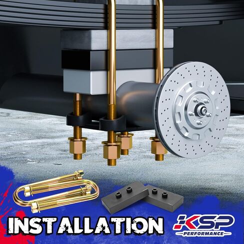 KSP F150 Full Leveling Lift KIts 2"F+1"R, Suspension Level Kit for Ford F150 2WD 4WD 2021-2022 Including 2inch Front Strut Spacers and 1inch Rear Lift Blocks with Extended U Bolts, Pack of 8pcs in Saudi Arabia
