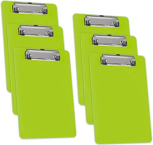 Acrimet Clipboard Memo Size A5 (9 1/4" x 6 5/16") Low Profile Clip (Plastic) (Green Citrus Color) (6 Pack) in Saudi Arabia