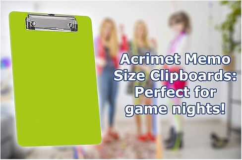 Acrimet Clipboard Memo Size A5 (9 1/4" x 6 5/16") Low Profile Clip (Plastic) (Green Citrus Color) (6 Pack) in Saudi Arabia