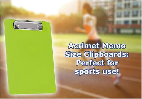 Acrimet Clipboard Memo Size A5 (9 1/4" x 6 5/16") Low Profile Clip (Plastic) (Green Citrus Color) (6 Pack) in Saudi Arabia