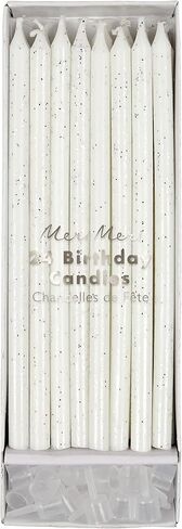 Meri Meri Silver Glitter Candles (Pack of 24) in Saudi Arabia