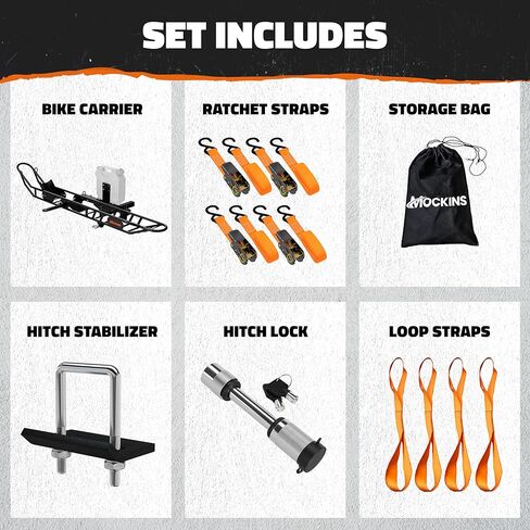 قبعة موكينز 500 رطل. مجموعة حامل وصلة وصلة حامل الدراجة النارية | حامل وصلة وصلة للدراجة الترابية شديد التحمل مقاس 83 بوصة | حامل دراجة ترابية للإطارات حتى 5.5 بوصة عرض| حامل وصلة ربط الدراجة النارية ومنحدر الدراجة الترابية للشاحنة أو السيارة أو سيارات ال in Kuwait