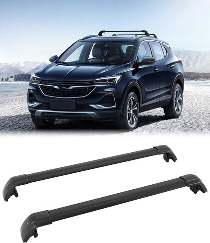 مناسب لـ Buick Encore 2013 2014 2015 2016 2017 2018 2019 2020 2021 2022 2023 رف سقف ألومنيوم قابل للتعديل عبر القضبان العارضة تصميم مضاد للسرقة للسقف مع سياج جانبي (2 قطعة) in Kuwait