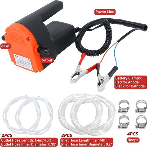12V 60W Oil Change Pump Extractor, Oil Diesel Fluid Extractor Pump Scavenge Suction Transfer Pump with Over-load Protection for Boat Car Motorcycle Truck in Saudi Arabia