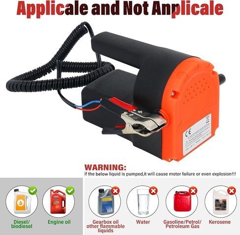12V 60W Oil Change Pump Extractor, Oil Diesel Fluid Extractor Pump Scavenge Suction Transfer Pump with Over-load Protection for Boat Car Motorcycle Truck in Saudi Arabia