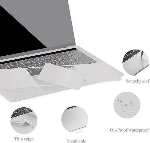 KEANBOLL 3-in-1 Palm Rest Protector for 13 Inch MacBook Pro M2 M1 A2338 A2289 A2251, Palm Rest Cover Trackpad Cover Touch Bar Skin for 2022 2021 2020 MacBook Pro 13 Inch -Silver in Saudi Arabia