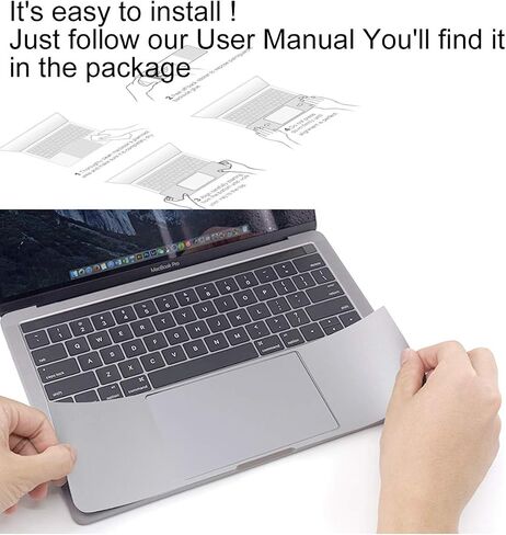 KEANBOLL 3-in-1 Palm Rest Protector for 13 Inch MacBook Pro M2 M1 A2338 A2289 A2251, Palm Rest Cover Trackpad Cover Touch Bar Skin for 2022 2021 2020 MacBook Pro 13 Inch -Silver in Saudi Arabia