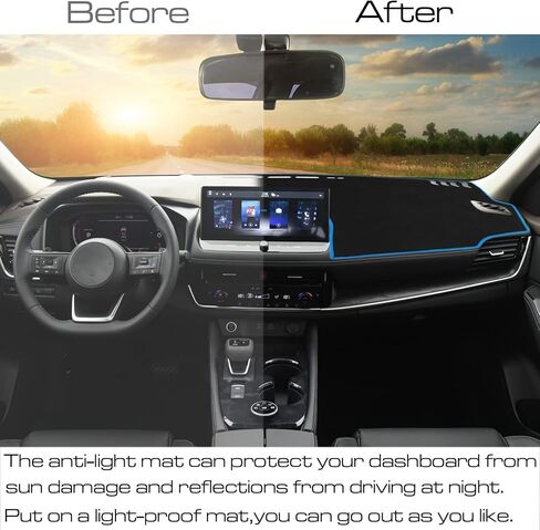 SENSHINE لملحقات Nissan Altima 2019 2020 2021 2022 2023 غطاء لوحة القيادة غطاء وحدة التحكم المركزية غطاء لوحة القيادة واقي السجاد غطاء واقي من الشمس مناسب حسب الطلب، حافة رمادية in Kuwait