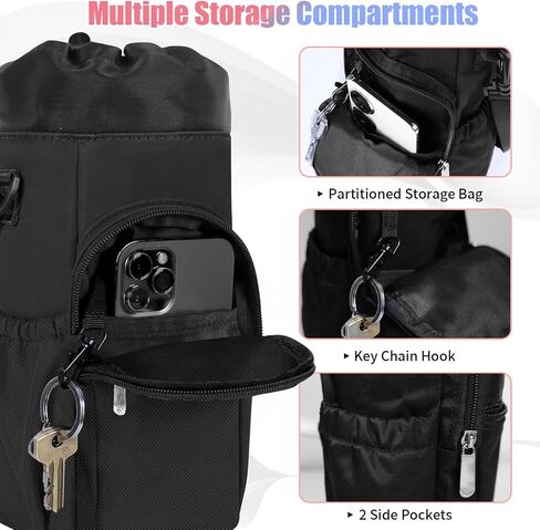 ayamaya Water Bottle Carrier Bag for Stanley 40 oz Tumbler - Water Bottle Holder Pouch with Phone Pocket & Adjustable Straps Bollus with Straw Cover for Stanley Cup Accessories Gifts for Men Women in Saudi Arabia