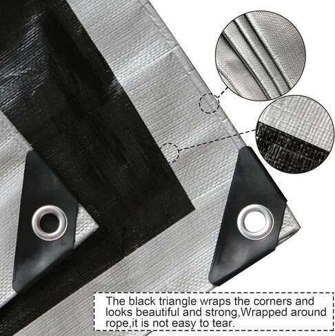 STARPYNG-12 Mil Pink/Silver 6x8 Feet Tarp-Heavy Duty Poly Tarp-Cover,Waterproof, UV Resistant, Weather Resistant, Cover Cars, Boats, Courtyards,Camping in Kuwait